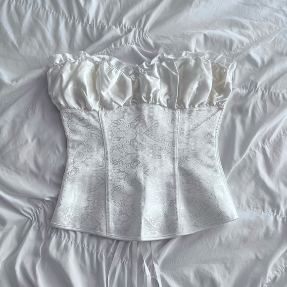 Vintage porcelain satin corset top - Picture 4 of 4
